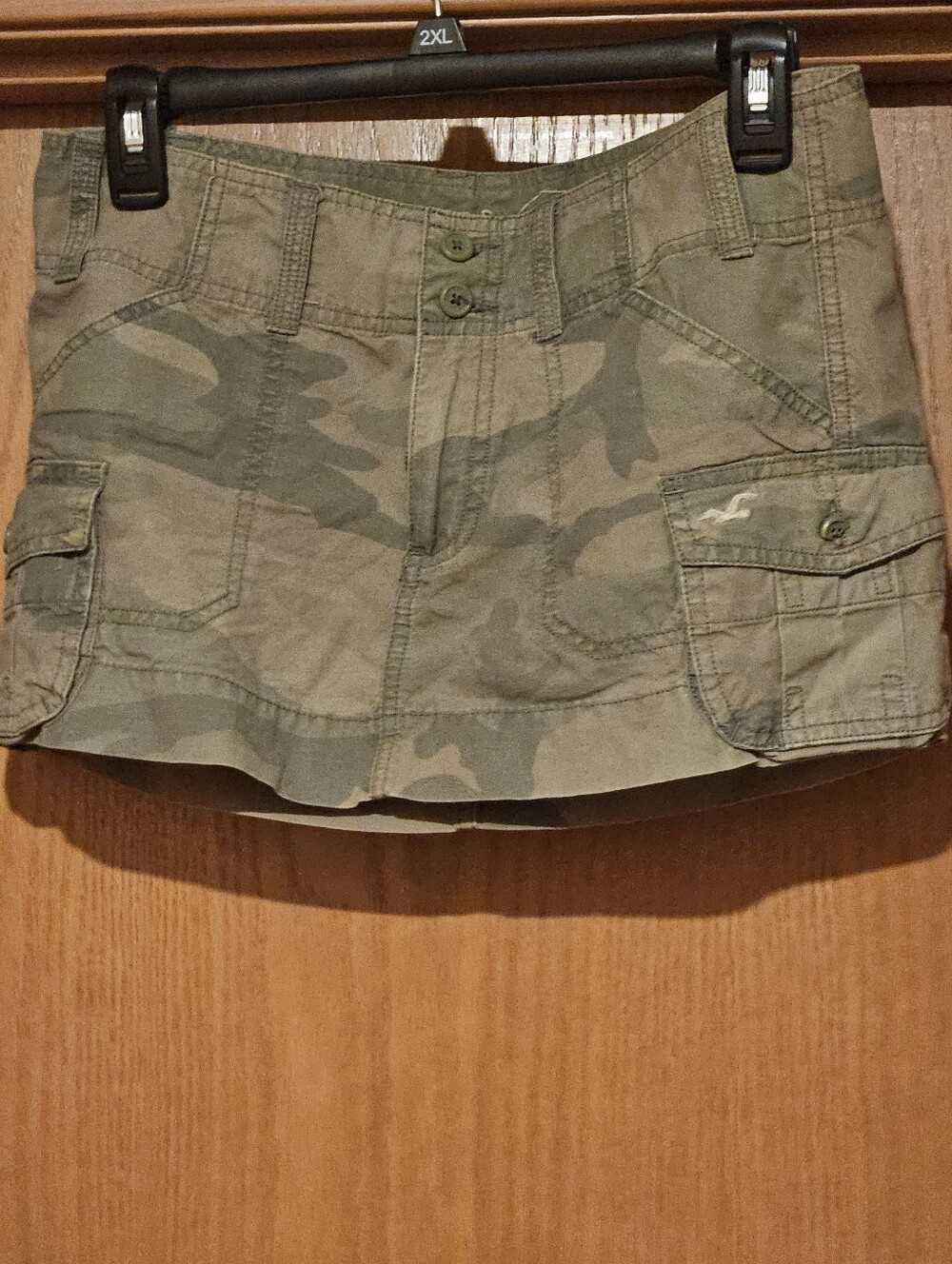 Vintage Hollister Camo Cargo Mini Skirt - Olive Green